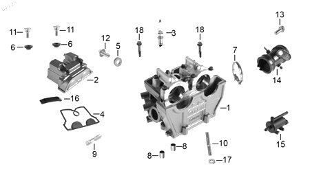 Diagrama Cabeza de Cilindro para moto Benelli TNT 25N 2023 — refacciones compatibles