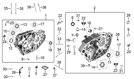 Diagrama Cárter para moto Benelli TNT 25N 2023 — refacciones compatibles