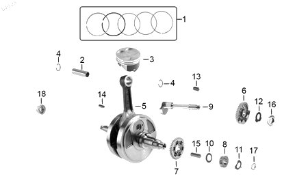 Diagrama Cigüeñal — Balanceador para moto Benelli TNT 25N 2024-2026