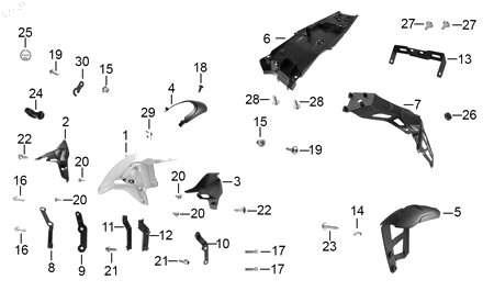 Diagrama Salpicaderas — Lodera Salpicadera Del para moto Benelli 302S 2025-2026