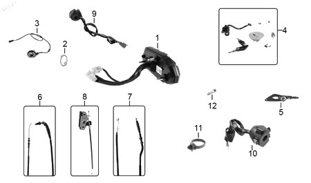 Diagrama Controles y mandos — Mando Izquierdo para moto Benelli TNT 25N 2023-2026