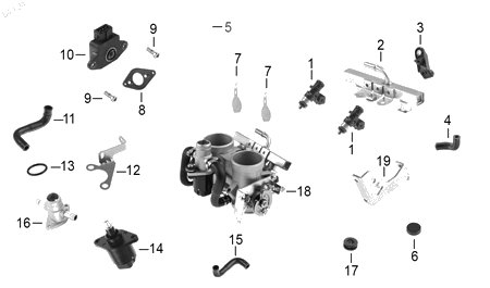 Diagrama Carburador — Inyector para moto Benelli TRK 502 2025-2026