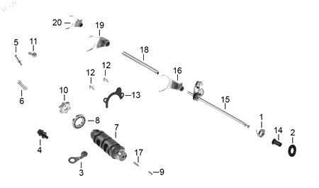 Diagrama Tambor selector — Balero Bolas 16005 para moto Benelli 302S TRK 502 2025-2026
