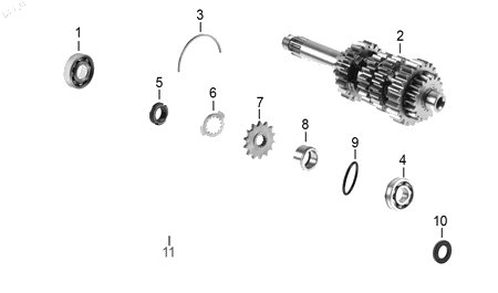 Diagrama Transmisión — Tuerca M18 para moto Benelli 302S 2025-2026