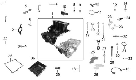 Diagrama Carter — Carter Inf para moto Benelli 302S 2025-2026
