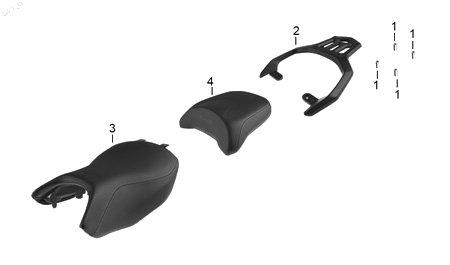 Diagrama Asientos y parrillas — Parrilla Tras Negra para moto Benelli TRK 502 2025-2026