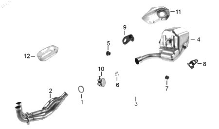 Diagrama Escape — Placa Montaje Der para moto Benelli TRK 502 2025-2026
