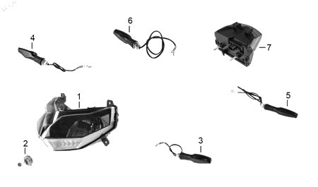 Diagrama Luces — Direccional Der Del para moto Benelli TRK 502 2025-2026