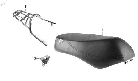 Diagrama Asientos y Parrillas para moto Italika VITALIA150 2019 — refacciones compatibles