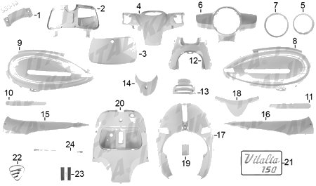 Diagrama Plásticos de Color Italika VITALIA150 2021