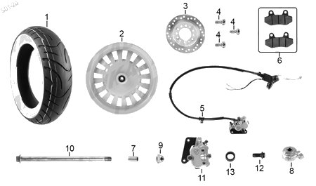 Diagrama Rueda Delantera Italika VITALIA150 2021