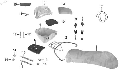 Diagrama Asientos y Parrillas Italika VITALIA150 2021