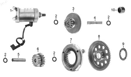 Diagrama Arranque para moto Italika FIREBIRD 300 GPS 2027 — refacciones compatibles