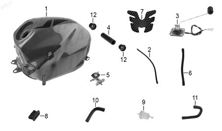 Diagrama Tanque de Combustible Italika VORT-X 250 2024