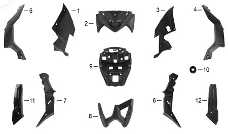 Diagrama Plásticos Italika VORT-X 300 2017