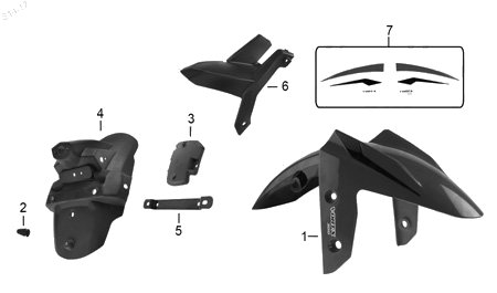Diagrama Salpicaderas para moto Italika VORT-X 300 2018 — refacciones compatibles