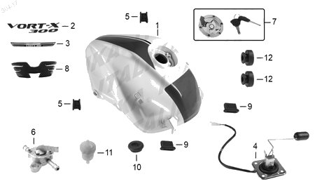 Diagrama Tanque de Combustible Italika VORT-X 300 2017