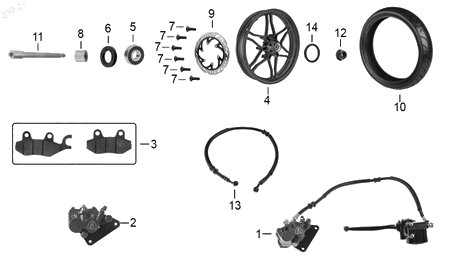 Diagrama Rueda Delantera Italika VORT-X 300 2017