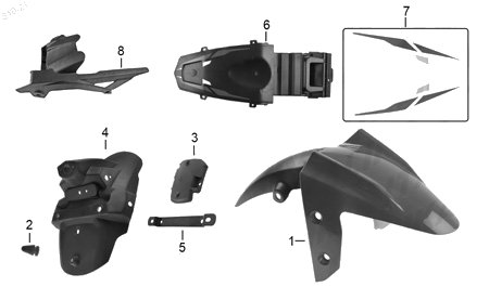 Diagrama Salpicaderas Italika VORT-X 300 2021