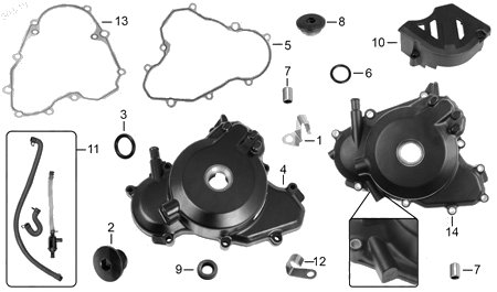 Diagrama Cubierta Izquierda Cárter Italika VX250 ADVENTURE 2017