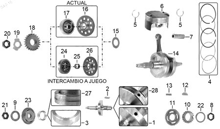 Diagrama Cigüeñal Italika VX250 ADVENTURE 2017