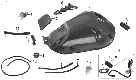 Diagrama Tanque de Combustible Italika VX250 ADVENTURE 2017
