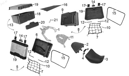 Diagrama Asientos y Parrillas Italika VX250 ADVENTURE 2017