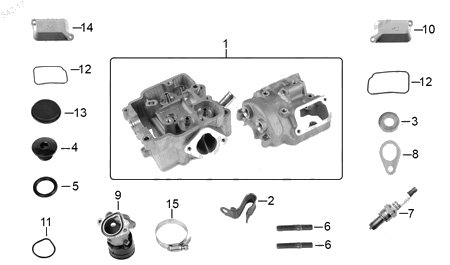 Diagrama Cabeza de Cilindro Italika VX250 EFI 2020
