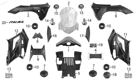 Diagrama Plásticos Italika VX250 EFI 2020
