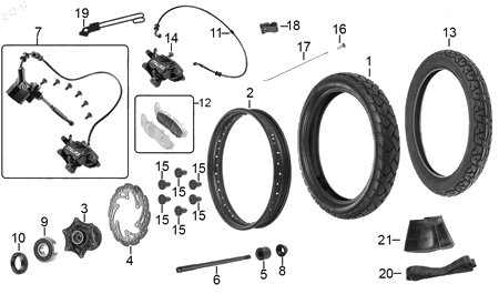 Diagrama Rueda Delantera Italika VX250 ADVENTURE 2017