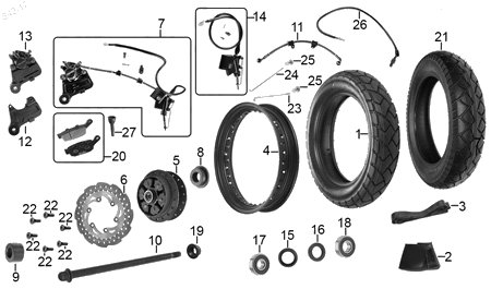 Diagrama Rueda Trasera Italika VX250 ADVENTURE 2017