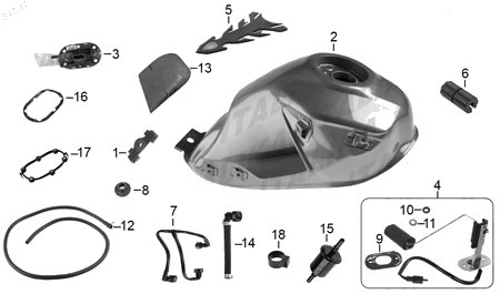 Diagrama Tanque de Combustible Italika VX250 EFI 2020