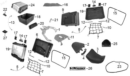 Diagrama Asientos y Parrillas Italika VX250 EFI 2020