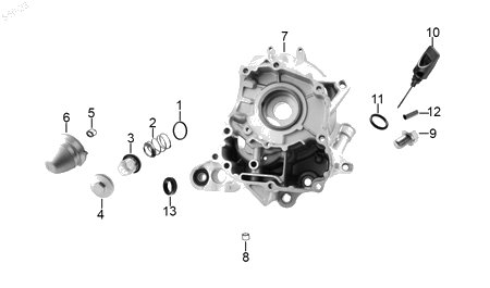 Diagrama Cubierta derecha carter — Pasador Guia para moto Benelli VZ 125I 2023-2025