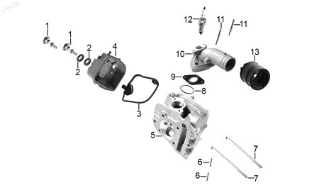 Diagrama Cabeza de cilindro — Tornillo Hombro Cabeza Cilindro para moto Benelli VZ 125I 2023-2025
