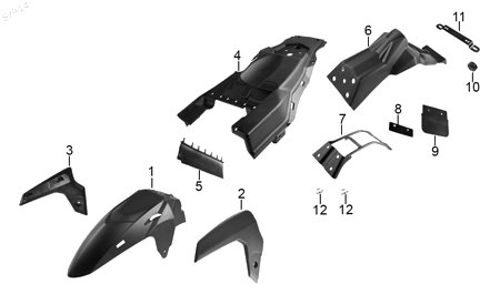 Diagrama Salpicaderas — Salpicadera Tras para moto Benelli VZ 125I 2023-2025