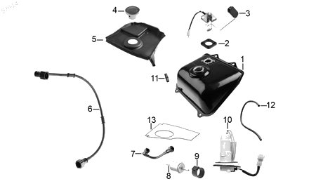 Diagrama Tanque de combustible — Manguera Bomba-filtro para moto Benelli VZ 125I 2023-2025
