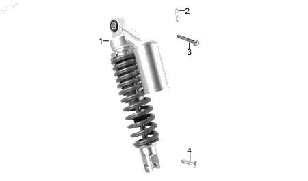 Diagrama Amortiguación trasera y suspensión — Amortiguador Tras Amarillo para moto Benelli VZ 125I 2023-2025