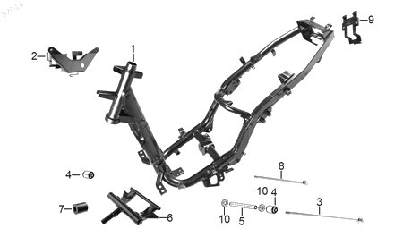 Diagrama Cuadro — Soporte Placa Del para moto Benelli VZ 125I 2023-2025