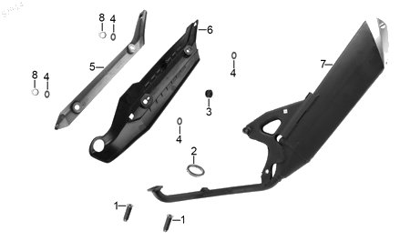 Diagrama Escape — Cubierta Dec Escape para moto Benelli VZ 125I 2023-2025