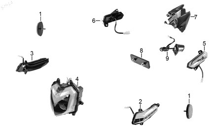 Diagrama Luces para moto Benelli VZ 125I 2023 — refacciones compatibles