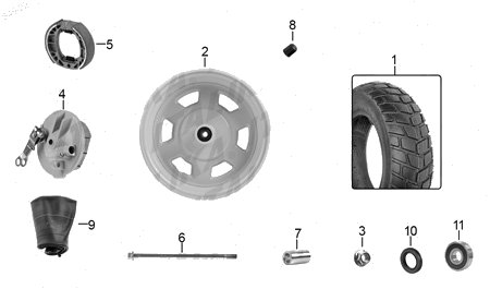 Diagrama Rueda Delantera Italika W150 2024