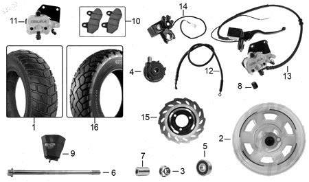 Diagrama Rueda Delantera Italika WS150 SPORT 2017