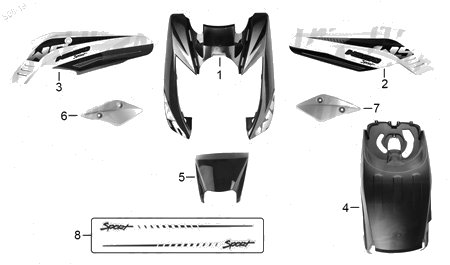 Diagrama Plásticos de Color Italika WS150 SPORT 2021