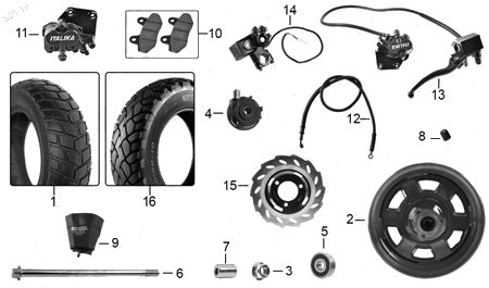 Diagrama Rueda Delantera Italika WS150 SPORT 2019