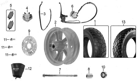 Diagrama Rueda Delantera Italika WS175 2015