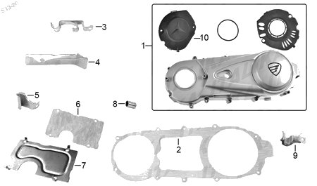 Diagrama Cubierta Izquierda Cárter Italika CS125 2016
