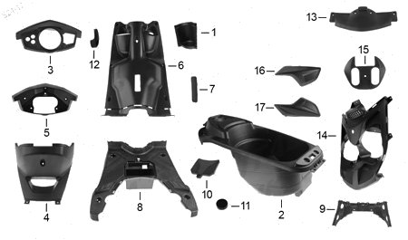 Diagrama Plásticos Italika WS150 SPORT 2017