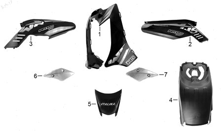Diagrama Plásticos de Color Italika WS175 SPORT 2018