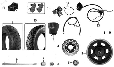 Diagrama Rueda Delantera Italika CS125 2016